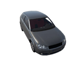 Low Poly Car with Interior 10_Cyan